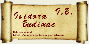 Isidora Budimac vizit kartica